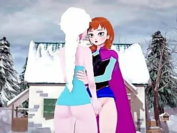 Lesbian Frozen - Anna warms Elsa's pussy