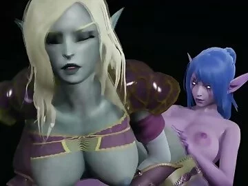 Night elf futa x sylvanas 3d
