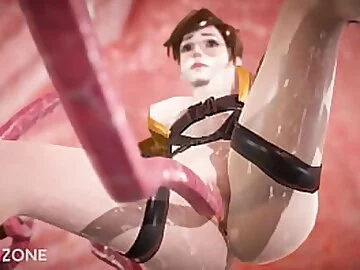 Tracer Gets Roughly Fucked By Tentacles Overwatch Porn 3d