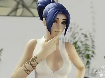 (Sound) Secretary Mercy & Widowmaker Creampie Missionary Overwatch
