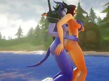 Futa Draenei Fucks a Girl's Ass next to a Lake / Warcraft Porn Parody