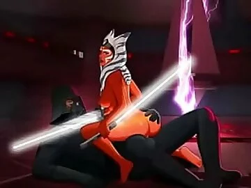 Sar Wars Rebels-Ashoka Tano x Darth Wader riding parody (Sfan)