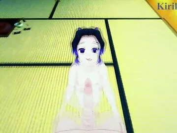 Shinobu Kocho and I have intense sex in a Japanese-style room. - Demon Slayer POV Hentai