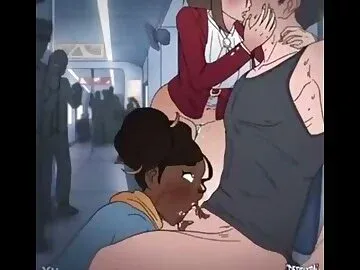 Hentai - stranger fucks white and black girl in public