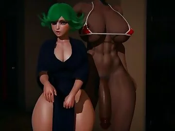 Hot Tatsumaki DESTROYED By A Futa Huge Black Cock