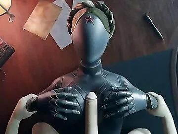Atomic Heart White guy tits fuck Robot Girl Big Boobs Cum on the face Titjob Animation Game
