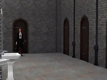 Ginny Weasley having sex with Tom Riddle in the secret chamber