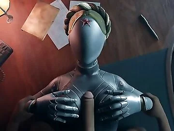 Atomic Heart Black guy tits fuck Robot Girl Big Boobs Cum on the face Titjob Animation Game