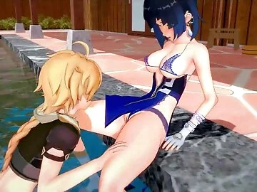 Yelan & Aether little relaxation