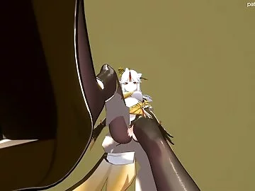 3D Footjob Shoejob Animation Genshin