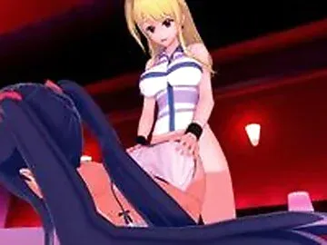 FUTA FAIRY TAIL LUCY X Wendy Marvell (3D HENTAI)