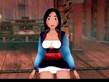 3D/Anime/Hentai, Mulan Loves Sucking On A Big Cock And Taking A Facial!