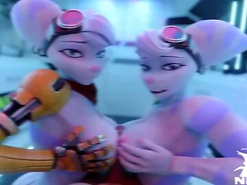 Two Rivets Sucking, Fucking, and Using Their Tits to Milk Cock (Ratchet and Clank)