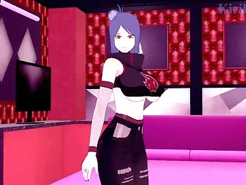 Konan and I have intense sex in a secret room. - NARUTO Hentai