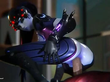 Widowmaker is enjoying a juicy one! [Overwatch] (darkholestuff)