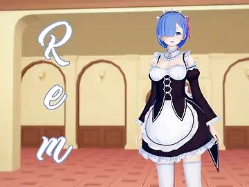 (Re:Zero) Rem gets fucked and covered in cum