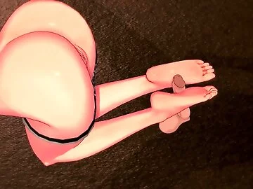 Blue Mary - Sensual footjob and footplay - 3D Hentai