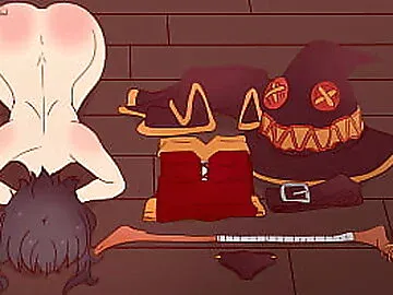 Megumin is completely naked next to things, bowing her head and asking a black man to fuck her ! God's Blessing on This Wonderful World Hentai Cartoon Parody KonoSuba !