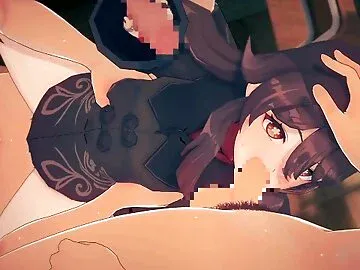 ?Genshin Impact Hu Tao?gangbang 3D Hentai Animation.(Fingering,handjob,blowjob,sex)