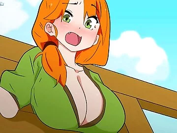 Alex got stuck in the fence, but Steve couldn't get past! Minecraft,Hentai,Cartoon,Parody !