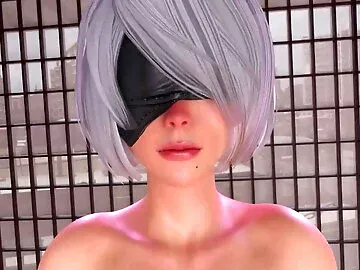 Kaine Taker POV sucking Futanari 2B Nier