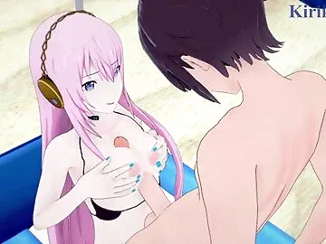 Megurine Luka and I have intense sex on the beach at night. - Project SEKAI VOCALOID Hentai