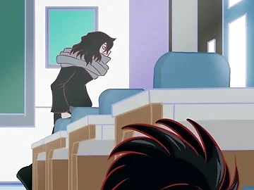 Momo Yaoyorozu use double sided dildo with Invisible girl Toru Hagakure (My Hero Academia Hentai)