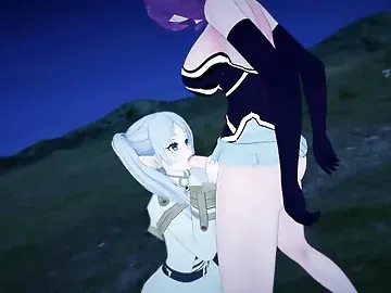 Frieren Beyond Journey's End: Futa Frieren and Futa Aura