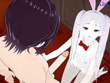 Frieren (Bunny Girl) and I have intense sex in the casino. - Sousou no Frieren Hentai