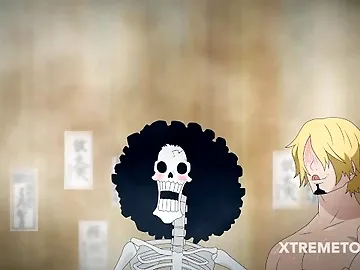 Nami and Robin fuck in the Wano Kuni hot springs hidden from the men.