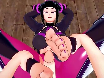 The Insane Juri Han From Street Fighter Gives You One Hell Of A Footjob!