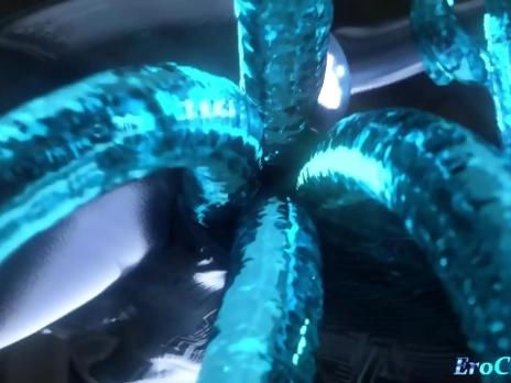 Cortana gets her pussy stretched wide open by 4 slimy rods
