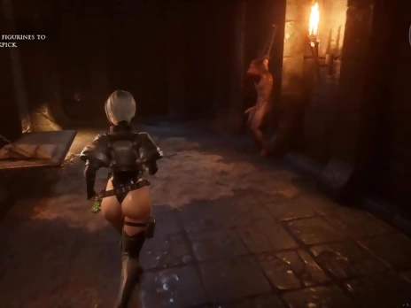 Horny warlord and her assistant fuck a nun in all holes