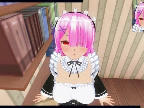 3D HENTAI Fucked Ram from RE ZERO on the table