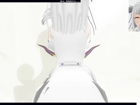 3D HENTAI POV Emilia from RE ZERO rides your dick